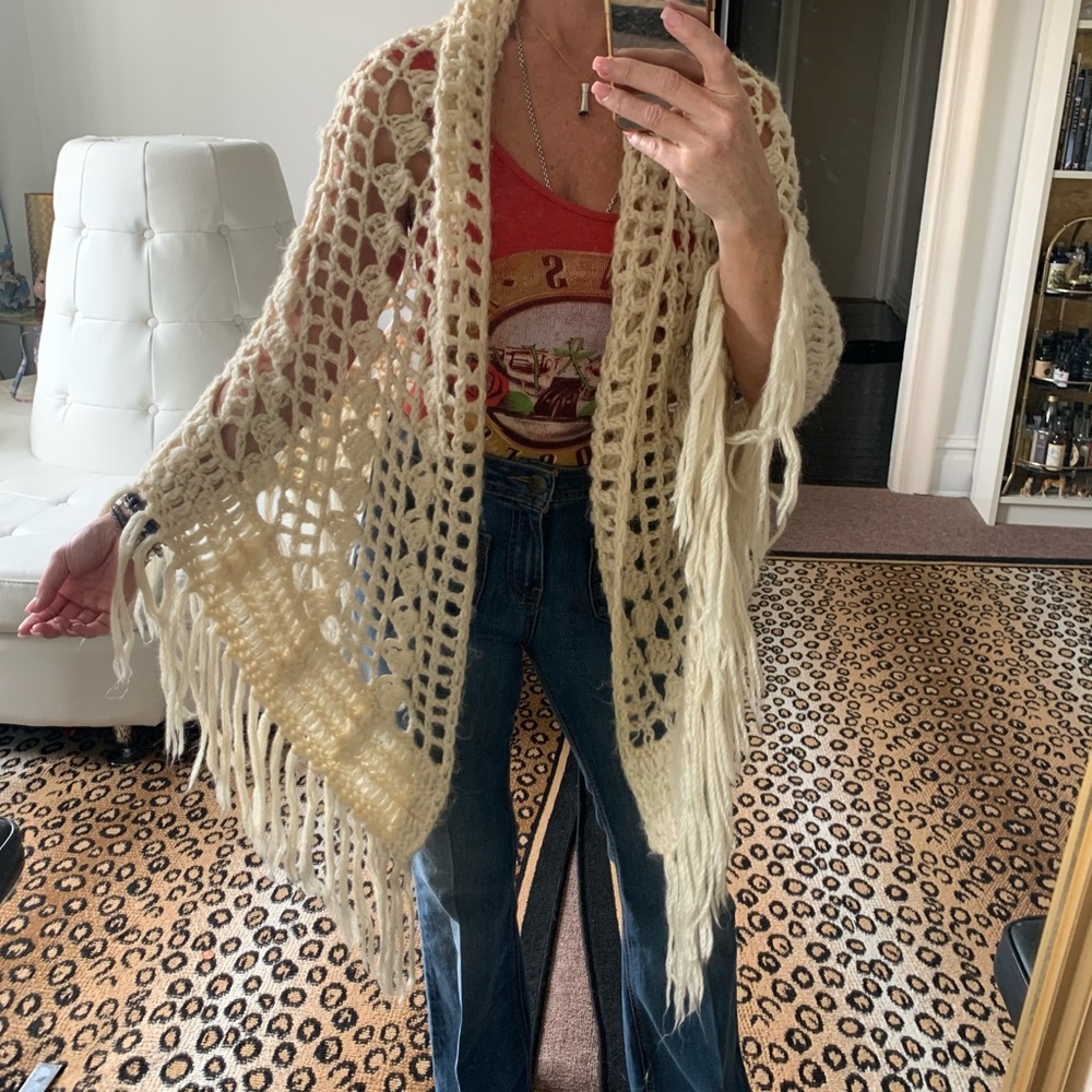 Vintage hand made 1970’s boho shawl